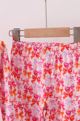 Premium berry blossom bows bamboo pants set