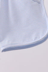 Premium Blue&white stripe bow shorts