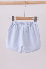 Premium Blue&white stripe bow shorts