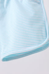 Premium Mint&white stripe bow shorts