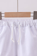 Premium White drawstring shorts