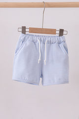 Premium Blue&white stripe drawstring shorts
