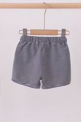 Premium Navy&white stripe drawstring shorts