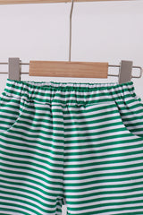 Premium Green&white stripe shorts