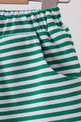 Premium Green&white stripe shorts