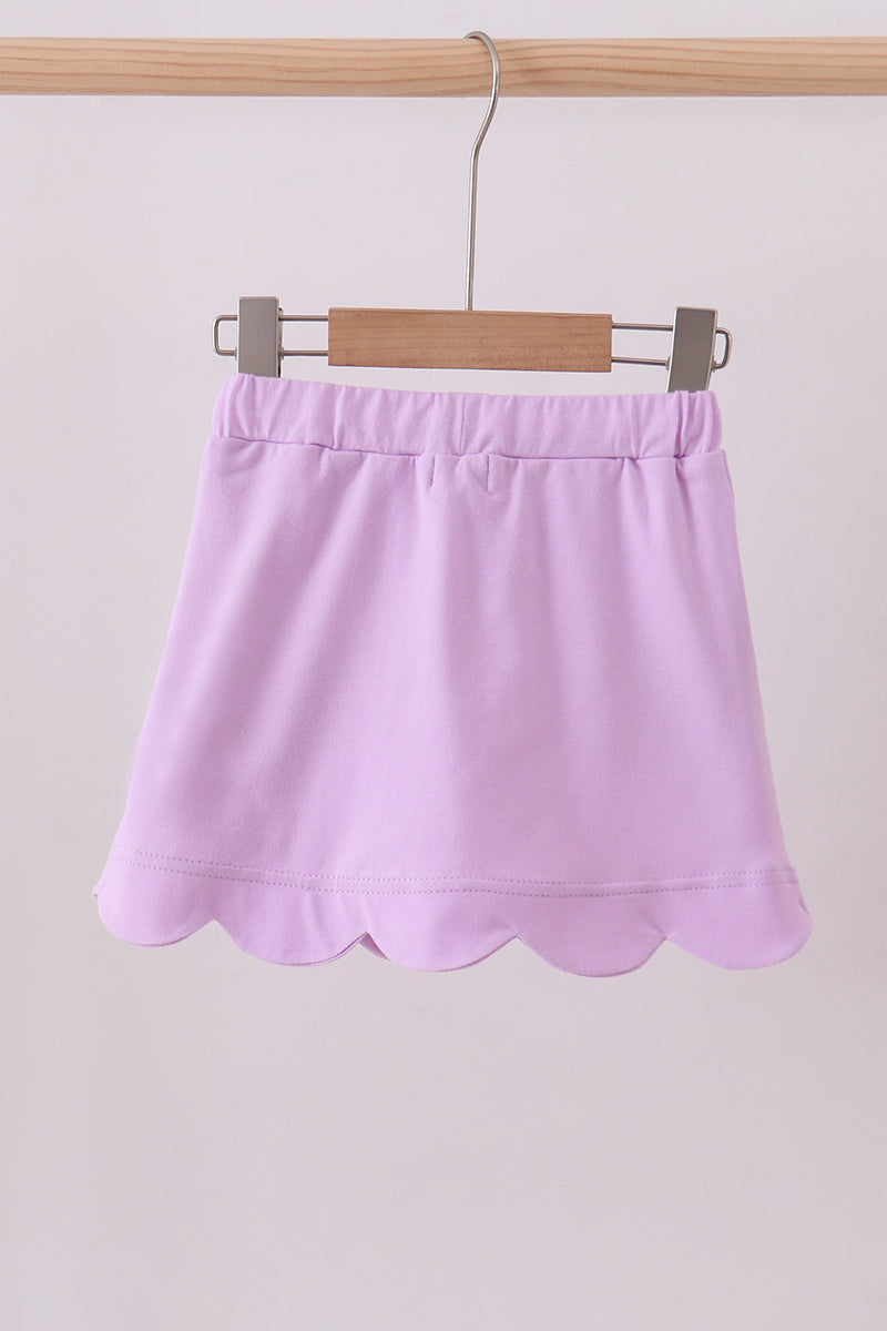 Purple scallop hem bow skirt