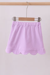 Purple scallop hem bow skirt