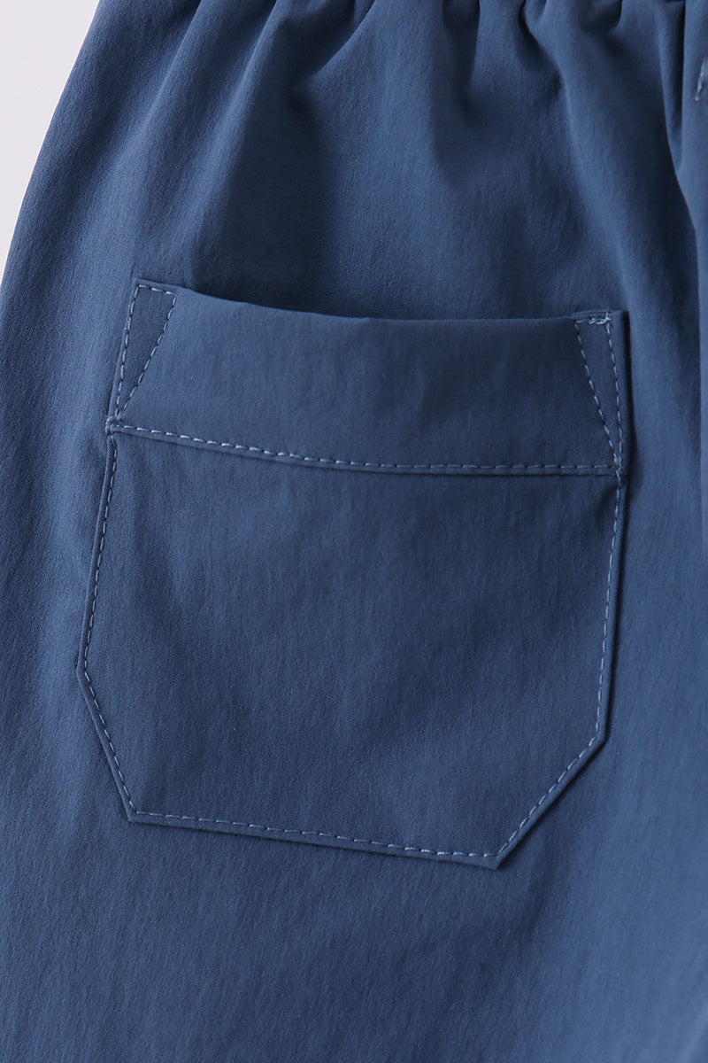 Slate blue pocket performance shorts