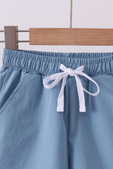 Dusty blue pocket performance shorts