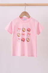 Pink baseball graphic top