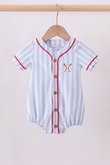 Blue baseball stripe bubble