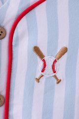Blue baseball stripe bubble