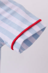 Blue baseball stripe bubble