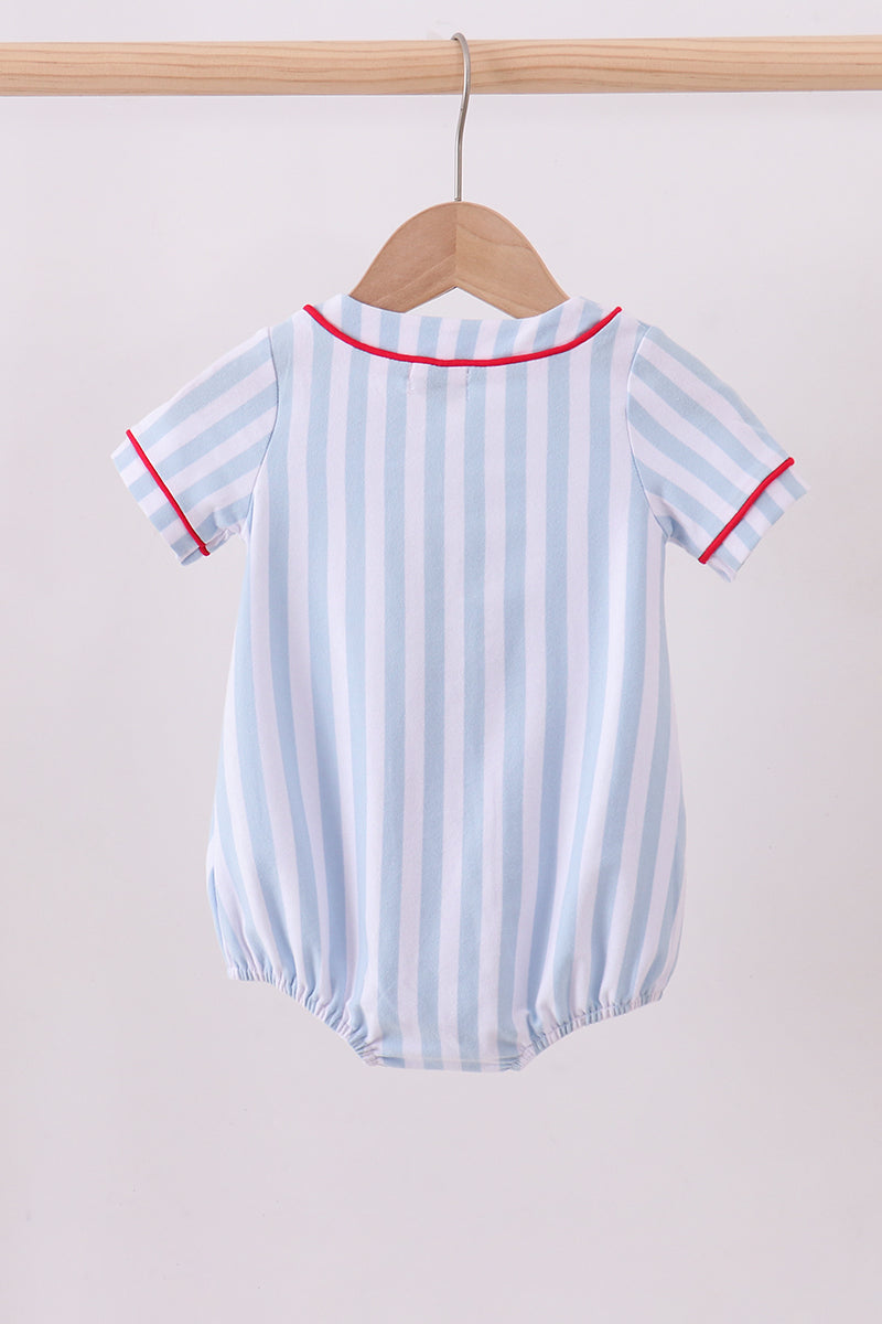 Blue baseball stripe bubble
