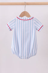 Blue baseball stripe bubble
