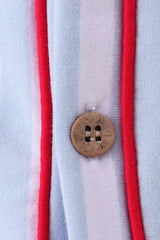 Blue baseball stripe top