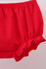 Pink baseball bow stripe bloomer set