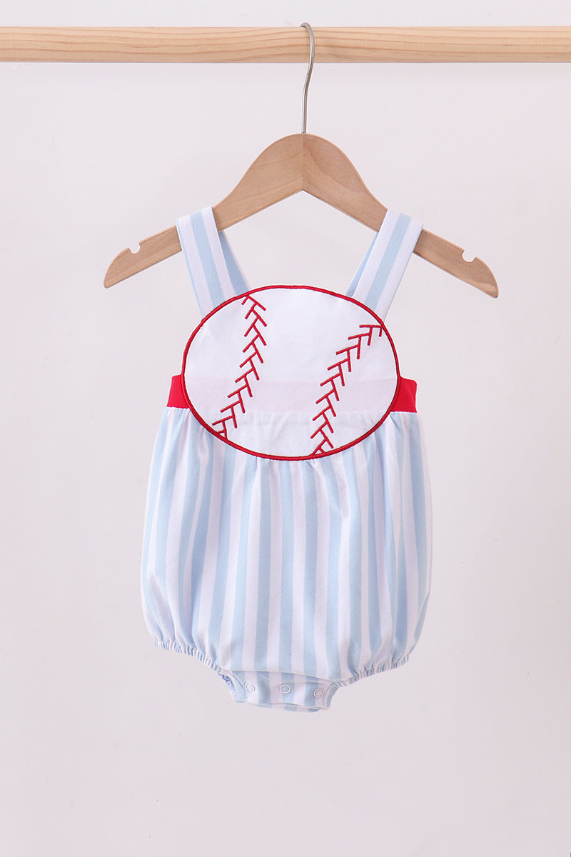 Blue baseball applique bubble