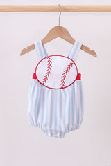Blue baseball applique bubble