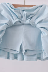 Sky pleated skort