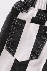 Black stripe denim jeans