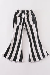 Black stripe denim jeans