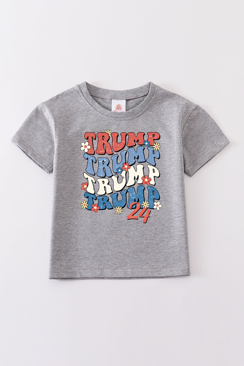 Gray Trump t-shirt Adult Kids and baby bubble