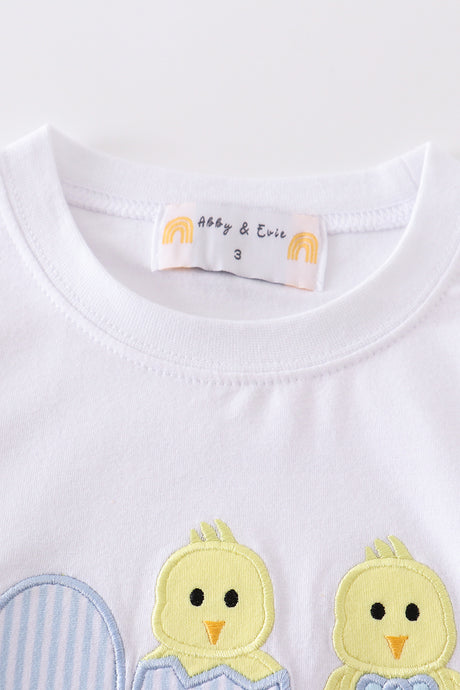 Premium Easter egg applique boy top