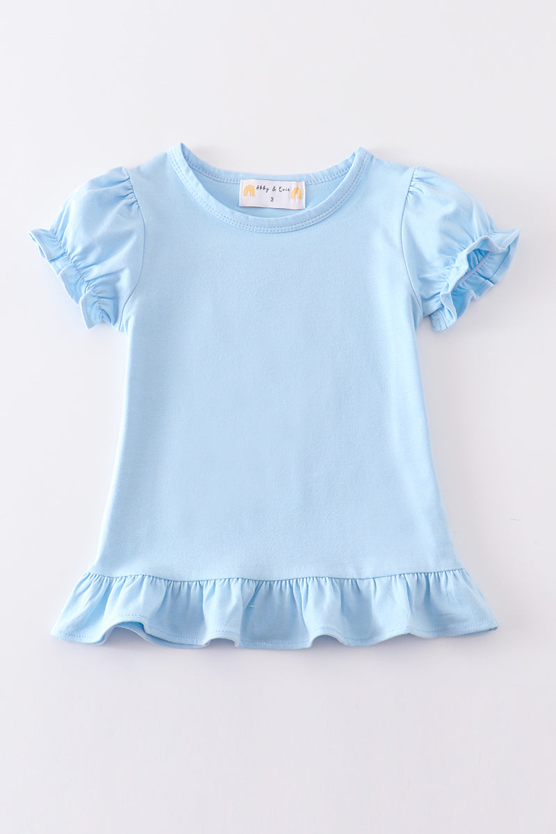 Premium Sky basic ruffle top