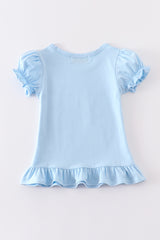 Premium Sky basic ruffle top