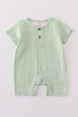 Premium Sage muslin stripe boy romper