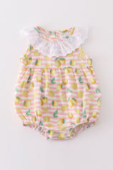 Premium Pink muslin stripe lemon bubble