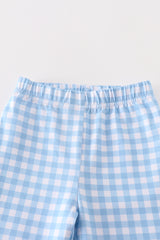 Premium Blue plaid boy pants set