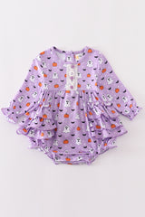 Premium Purple halloween print girl bubble