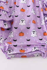 Premium Purple halloween print girl bubble