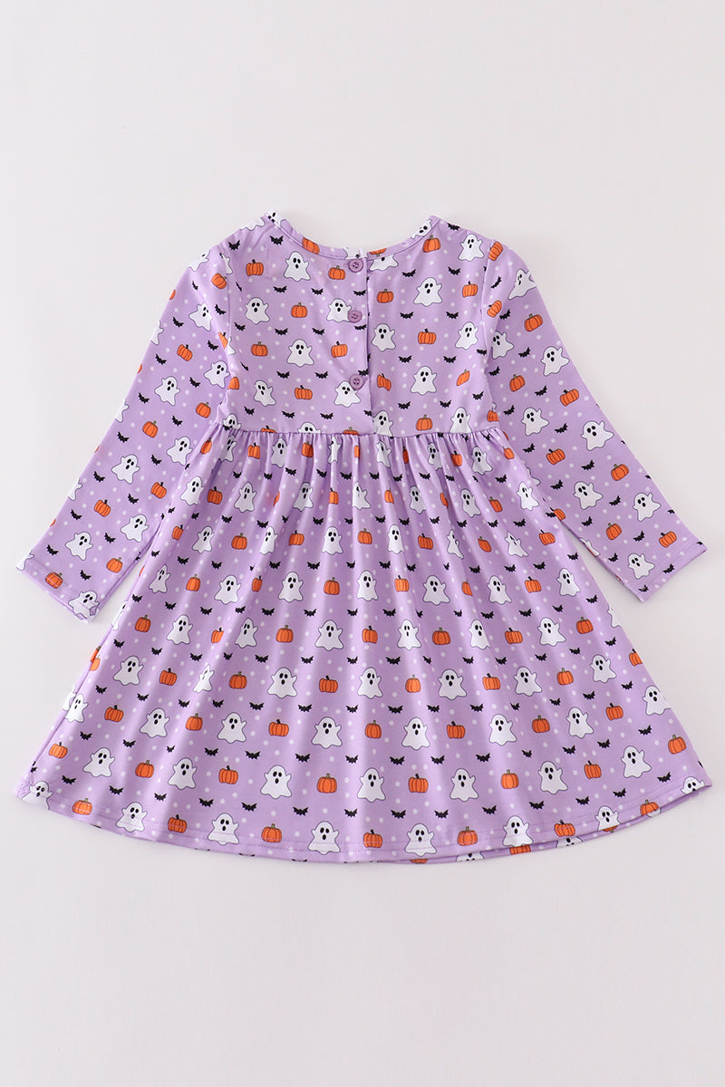 Premium Purple halloween print dress