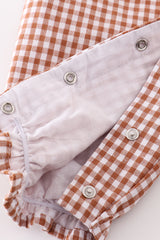 Premium Caramel gingham girl romper