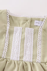 Premium Sage lace ruffle baby set