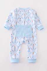 Premium Blue nutcracker print boy romper