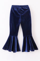 Premium Navy velvet bell pants