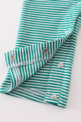 Premium green stripe hunting applique boy romper