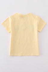 Premium Mustard bunny egg embroidery top