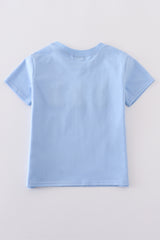 Premium blue bunny embroidery top