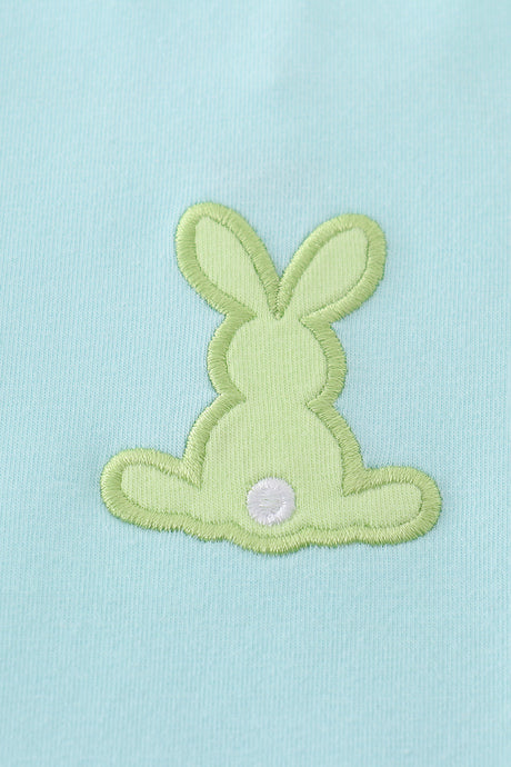 Premium mint bunny embroidery top