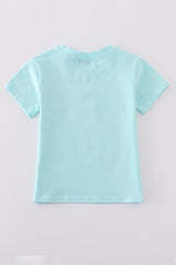 Premium mint bunny embroidery top