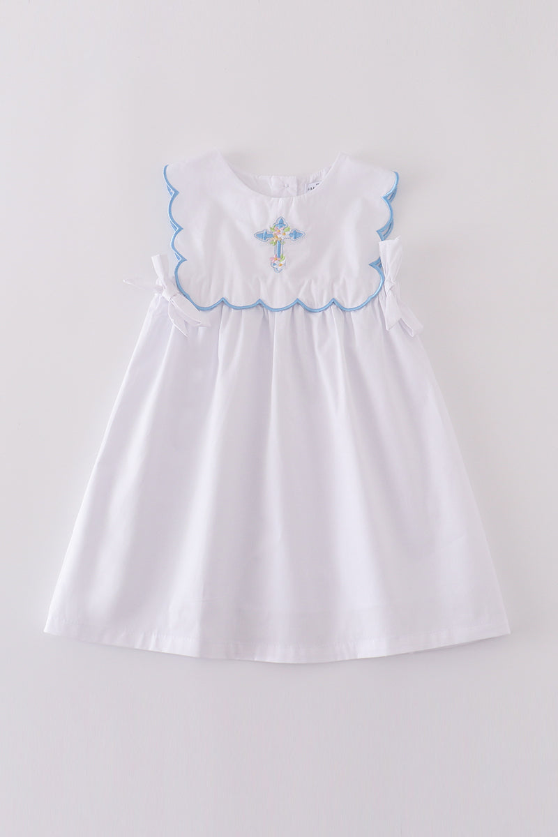 Premium bow cross embroidery dress