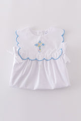 Premium bow cross embroidery dress