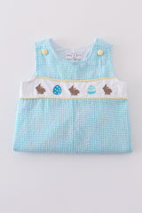 Premium mint bunny egg embroidery gingham jonjon