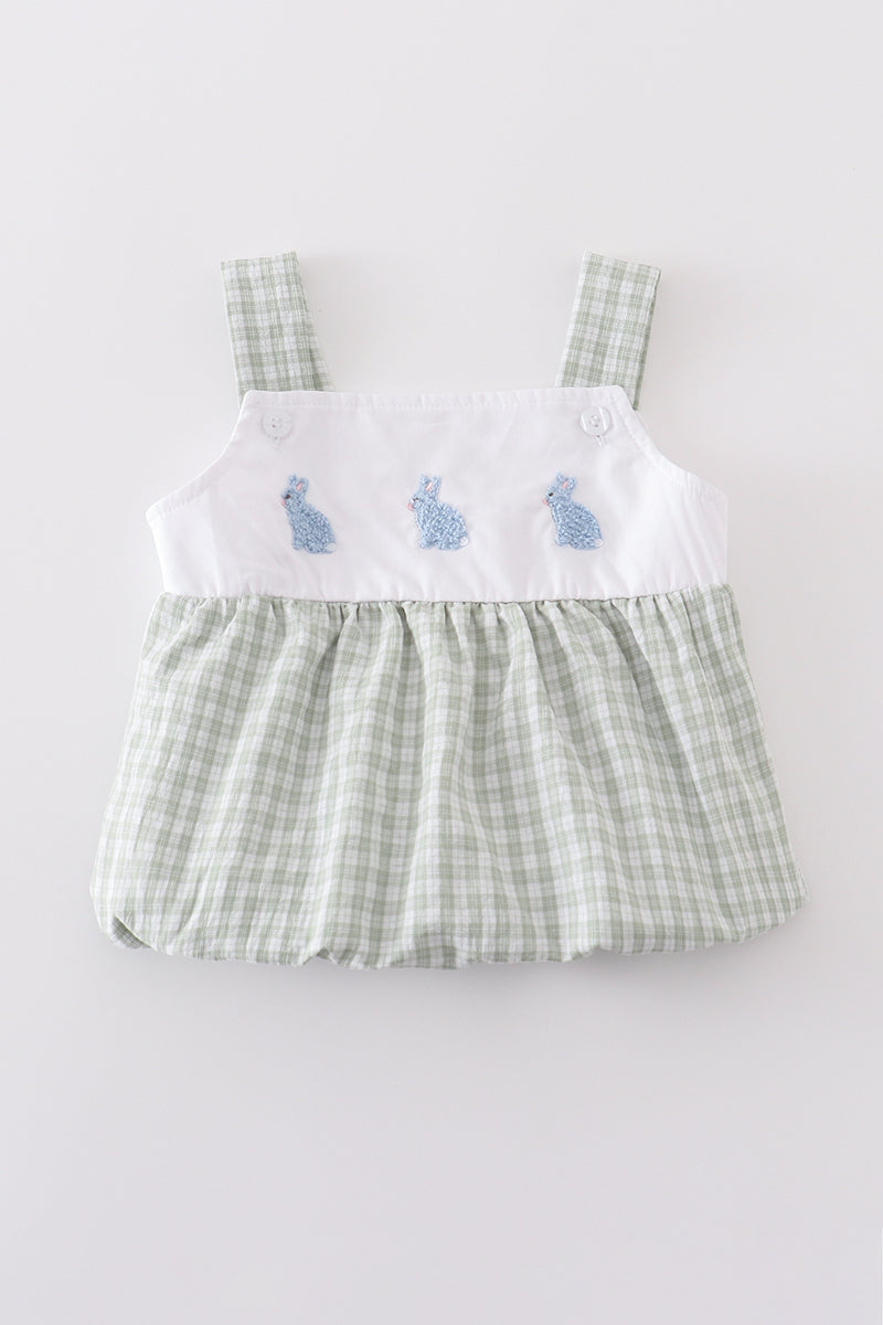 Premium White bunny embroidery bubble