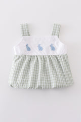 Premium White bunny embroidery bubble